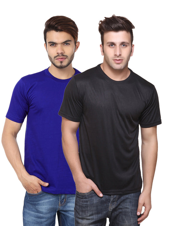 Ketex Round Neck Men's Polyester Blend Dri Fit T-Shirts (Pack of 2)
