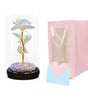 Artificial Tulips in Crystal Box, Galaxy Glass Rose Flower with LED Light Great Gift Ideas for Valentine's Day