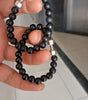 Black Matte Agate Onyx Beads Bracelet Pack of 2