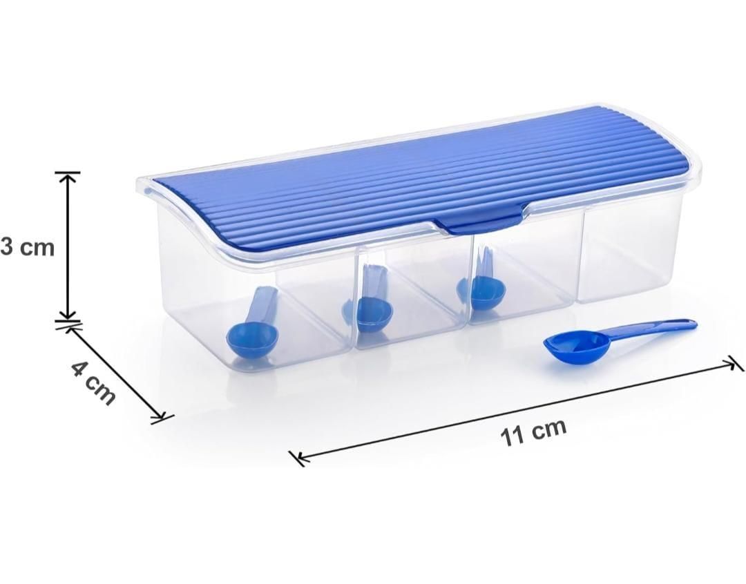 4-in-1 Spice Vault with Measuring Spoons and Airtight Lid Pack of 2