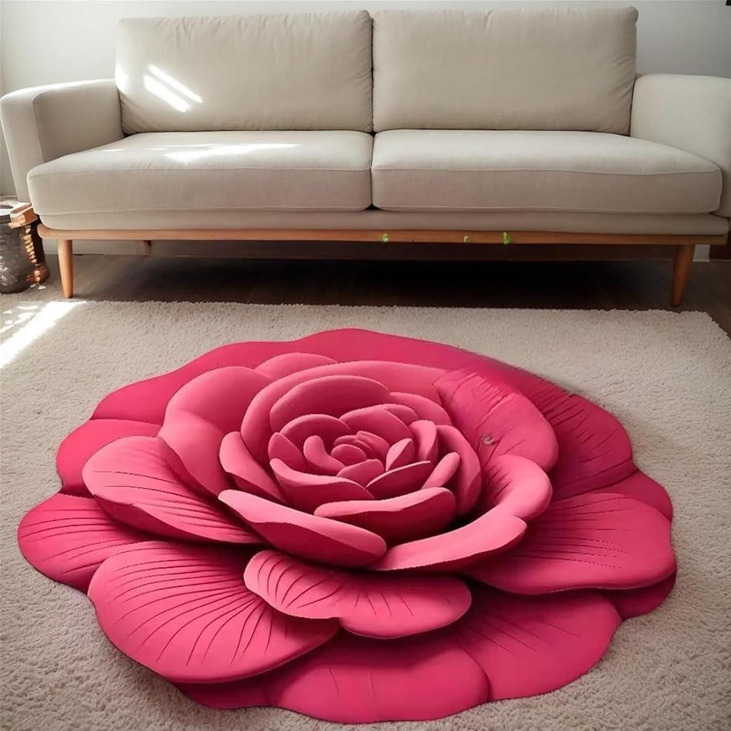 3D Flower Design Floor Mat, Quick Dry Non Slip