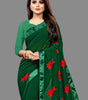 Georgette Embroidered Saree for Women (Bottle Green, 6.3 m)